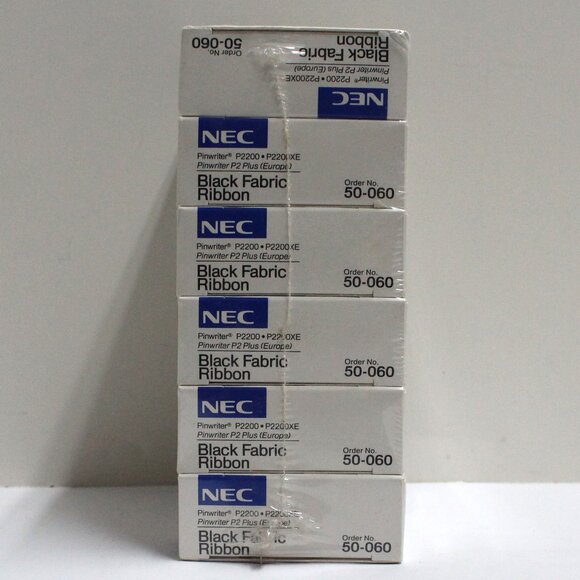 NEC Pinwriter P2200, P2200XE Black Fabric Ribbons (6) Sealed Old Stock - Picture 5 of 6